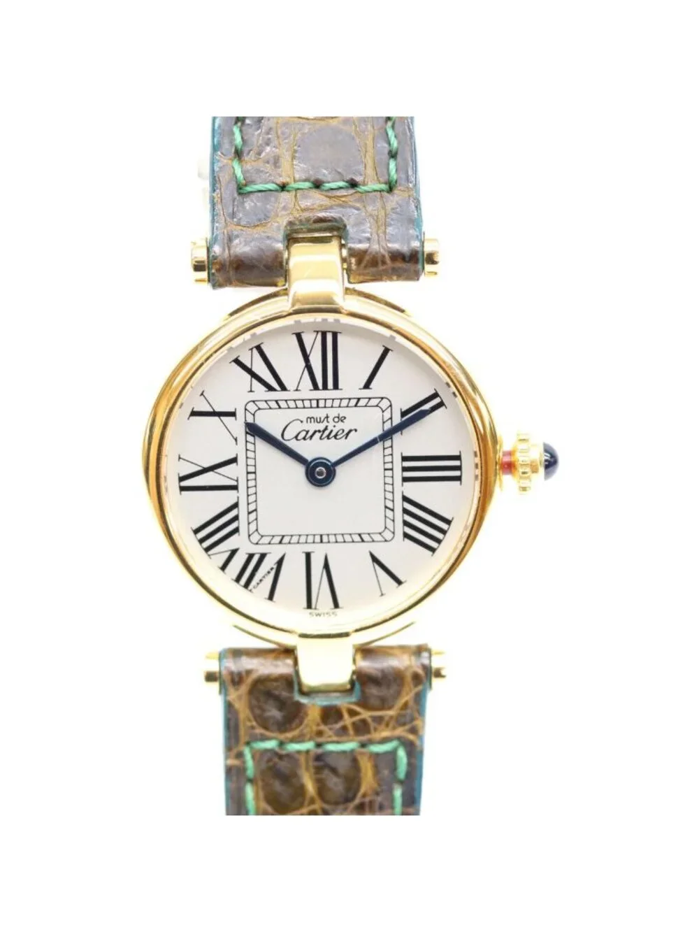 Cartier 925 Must Vendome SM Vermeil Silver Opaline Dial Watch